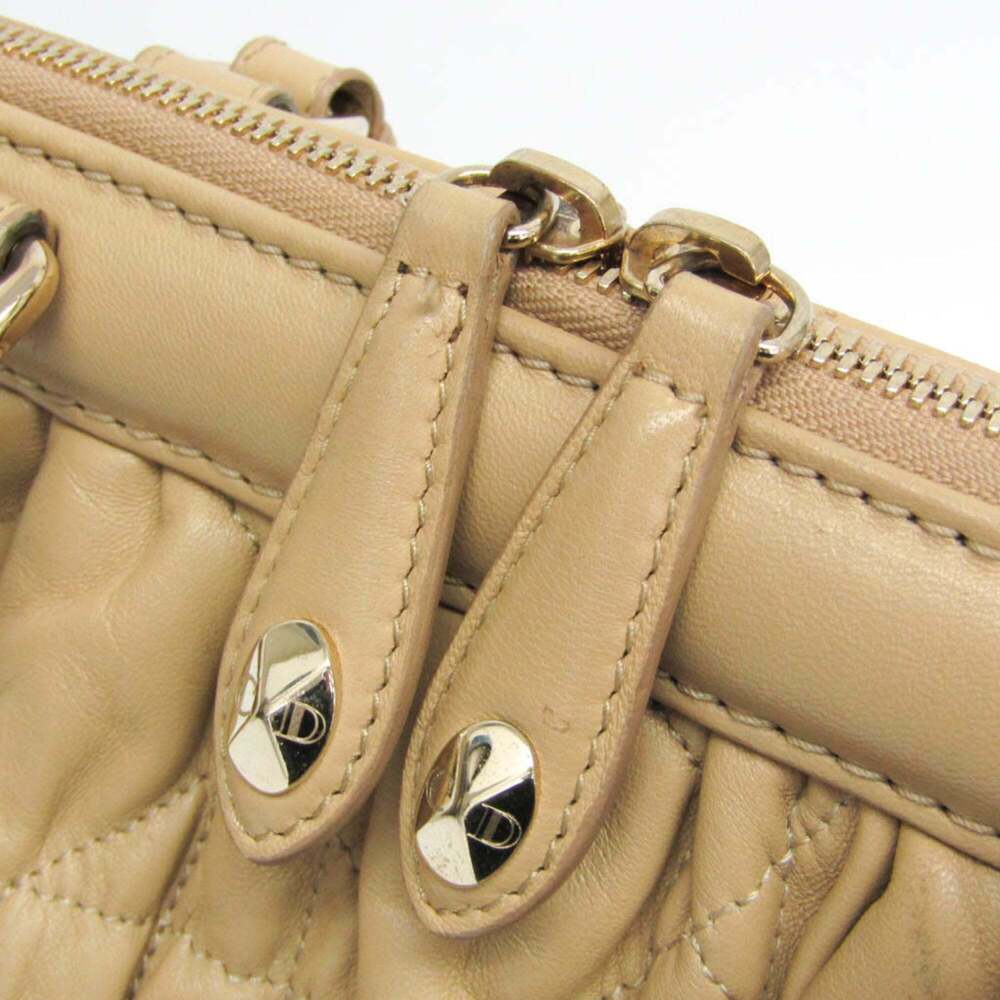 CHRISTIAN DIOR Cream Leather Shoulder Bag - Picture 9 of 16